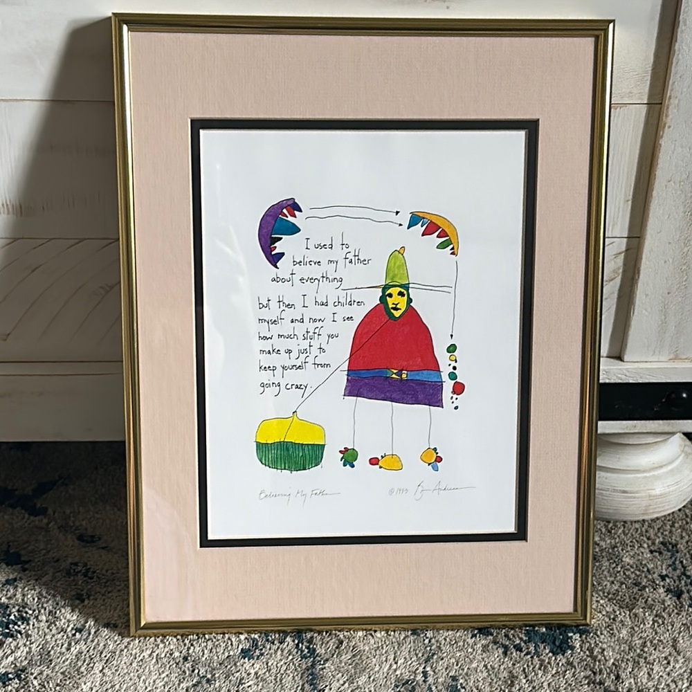 1993 Brian Andreas Story People Believing My Father Signed Matted Print 9.5x7.5